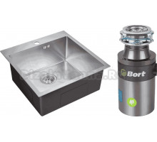 Комплект Мойка Emar PVD EMB-116 PVD Nano Satine + Измельчитель Bort Titan 4000 Plus