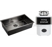 Комплект Мойка Emar PVD EMB-133 PVD Nano Dark + Измельчитель Status Next 400