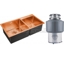 Комплект Мойка Emar PVD EMB-210 PVD Nano Coppery + Измельчитель Status Premium 200