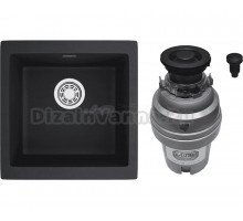 Комплект Мойка Emar Quartz EMQ-1455.P Оникс + Измельчитель Zorg ZR-75 D GRAFIT