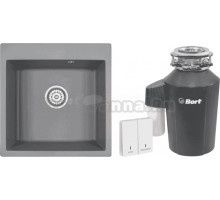 Комплект Мойка Emar Quartz EMQ-1510.Q Алмаз + Измельчитель Bort Alligator Green