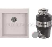 Комплект Мойка Emar Quartz EMQ-1510.Q Берилл + Измельчитель Bort Alligator Max