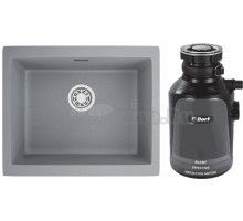 Комплект Мойка Emar Quartz EMQ-1555.P Алмаз + Измельчитель Bort Alligator Plus