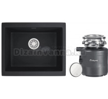 Комплект Мойка Emar Quartz EMQ-1555.P Оникс + Измельчитель Bort Alligator X