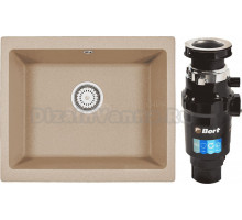 Комплект Мойка Emar Quartz EMQ-1555.P Сардоникс + Измельчитель Bort Master Eco 91275752