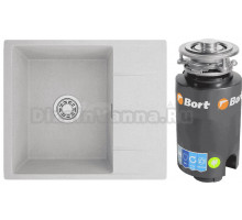 Комплект Мойка Emar Quartz EMQ-1580.Q Барит + Измельчитель Bort Titan 4000