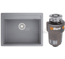 Комплект Мойка Emar Quartz EMQ-1640.Q Алмаз + Измельчитель Bort Titan 5000