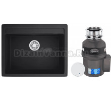 Комплект Мойка Emar Quartz EMQ-1640.Q Оникс + Измельчитель Bort Titan 9000