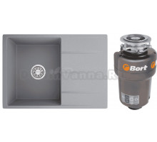 Комплект Мойка Emar Quartz EMQ-1700.Q Алмаз + Измельчитель Bort Titan Max Power