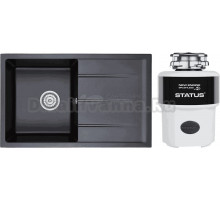 Комплект Мойка Emar Quartz EMQ-1800.Q Оникс + Измельчитель Status Next 400