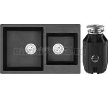 Комплект Мойка Emar Quartz EMQ-2800.Q Оникс + Измельчитель Bone Crusher BC 910-AS