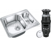 Комплект Мойка Emar Steel 5948 + Измельчитель Bort Master Eco Control