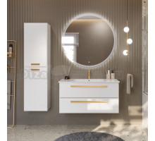 Мебель для ванной комнаты Cezares Eco Cer 100 ручки сатиновое золото, bianco lucido