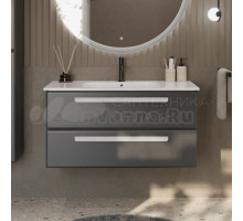 Тумба с раковиной Cezares Eco Cer 100 ручки сатин, grafito