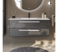 Тумба с раковиной Cezares Eco Cer 120 ручки сатин, grafito