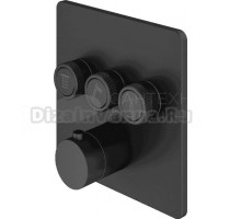 Термостатический смеситель встраиваемый Plumberia Selection PSBOX KITPSB2903NO С ВНУТРЕННЕЙ ЧАСТЬЮ, матовый черный