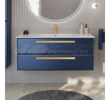 Тумба с раковиной Cezares Eco Cer 120 ручки сатиновое золото, sapfiro