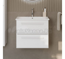 Тумба с раковиной Cezares Eco Cer 60 ручки сатин, bianco lucido