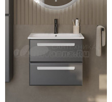 Тумба с раковиной Cezares Eco Cer 60 ручки сатин, grafito