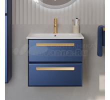 Тумба с раковиной Cezares Eco Cer 60 ручки сатиновое золото, sapfiro