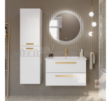 Мебель для ванной комнаты Cezares Eco Cer 80 ручки сатиновое золото, bianco opaco