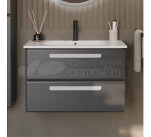 Тумба с раковиной Cezares Eco Cer 80 ручки сатин, grafito