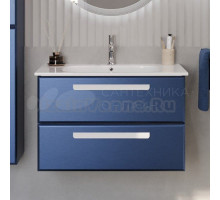 Тумба с раковиной Cezares Eco Cer 80 ручки сатин, sapfiro