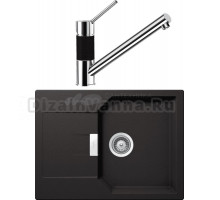 Комплект Мойка Schock Manhattan 45D Cristalite неро + Смеситель Cristalite SC-50 неро