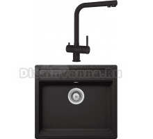 Комплект Мойка Schock Nemo 60 (N-100) Cristalite неро + Смеситель Cristalite Vitus full colour неро