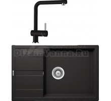 Комплект Мойка Schock Optima 60D Max Cristalite неро + Смеситель Cristalite Epos-D выдвижной излив, неро