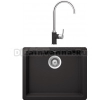 Комплект Мойка Schock Quadro 60 Cristalite неро + Смеситель Cristalite Simi неро