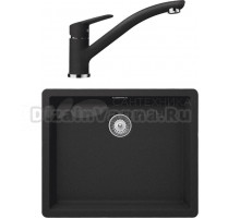 Комплект Мойка Schock Brooklyn 700991U 60 Cristalite оникс + Смеситель Cristalite Daja оникс