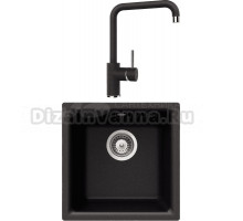 Комплект Мойка Schock Euro 40 (N-100) Cristalite оникс + Смеситель Cristalite Fonos оникс