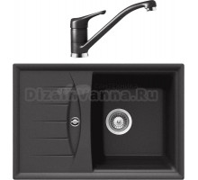 Комплект Мойка Schock Genius 45D Small (D-100S) Cristalite оникс + Смеситель Cristalite Neos оникс