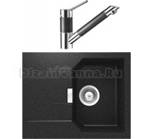 Комплект Мойка Schock Manhattan 40D Cristalite оникс + Смеситель Cristalite SC-200 оникс