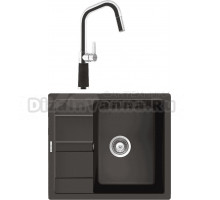 Комплект Мойка Schock Optima 45D Cristalite оникс + Смеситель Cristalite SC-530-D выдвижной излив, оникс