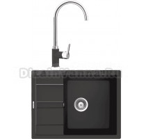 Комплект Мойка Schock Optima 50D Cristalite оникс + Смеситель Cristalite Simi оникс