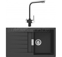 Комплект Мойка Schock Primus 45D (D-100) Cristalite оникс + Смеситель Cristalite Vitus оникс