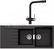 Комплект Мойка Schock Primus 80D (D-200) Cristalite оникс + Смеситель Cristalite Wellus New оникс