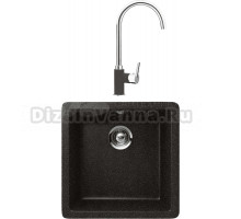 Комплект Мойка Schock Quadro 50 Cristalite оникс + Смеситель Cristalite Simi оникс