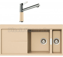Комплект Мойка Schock Horizont 60D Cristadur аворио, интегрированная + Смеситель Cristadur SC-510 аворио