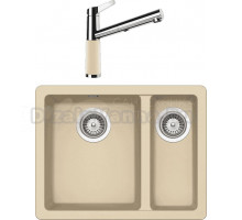 Комплект Мойка Schock Soho 700507U 60 Plus (N-150) Cristadur аворио + Смеситель Cristadur SC-510-D выдвижной излив, аворио