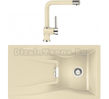 Комплект Мойка Schock Waterfall 45D (D-100) Cristadur аворио + Смеситель Cristadur Piega аворио