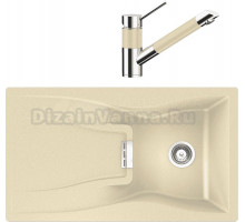 Комплект Мойка Schock Waterfall 45D (D-100) Cristadur аворио, интегрированная + Смеситель Cristadur SC-200 аворио