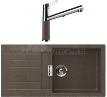 Комплект Мойка Schock Signus 60D Large (D-100L) Cristadur бронза + Смеситель Cristadur SC-510-D выдвижной излив, бронза