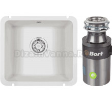 Комплект Мойка Granula 3601, арктик + Измельчитель Bort Titan 4000 Plus