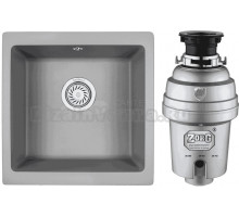 Комплект Мойка Granula 4451, алюминиум + Измельчитель Zorg Inox D ZR-56 D