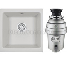 Комплект Мойка Granula 4451, арктик + Измельчитель Zorg Inox D ZR-75 D