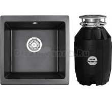 Комплект Мойка Granula 4451, черный + Измельчитель Bone Crusher BC 810-AS
