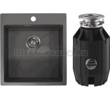 Комплект Мойка Granula 4600, графит матовый + Измельчитель Bone Crusher BC 910-AS